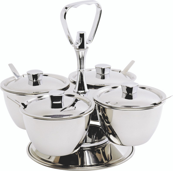 GenWare Stainless Steel Revolving Relish Server 4-Way