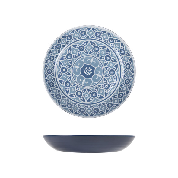 Blue Marrakesh Melamine Bowl 28 x 4.5cm