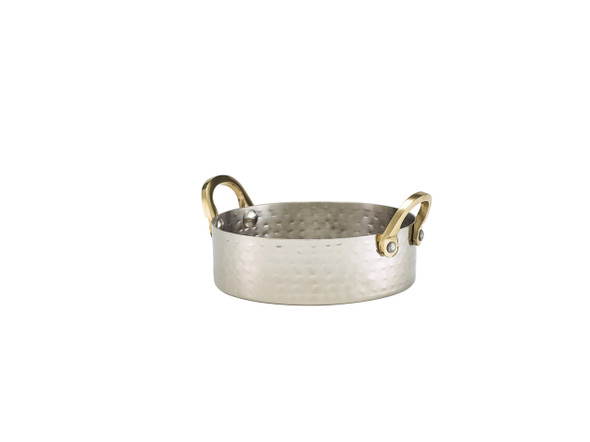 Mini Hammered Stainless Steel Casserole Dish 12 x 3.5cm 12 Pack