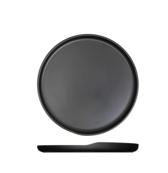 Black Copenhagen Round Melamine Plate 28cm 6 Pack