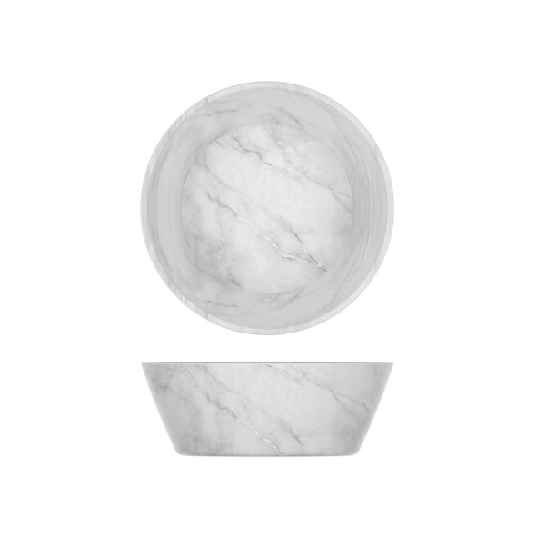 White Marble Agra Melamine Bowl 20.5 x 7.5cm 6 Pack