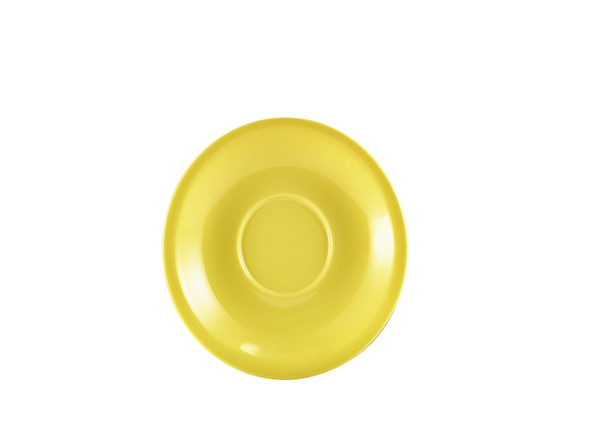 Genware Porcelain Yellow Saucer 13.5cm 6 Pack
