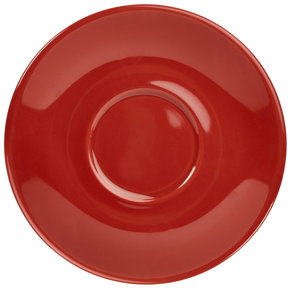 Genware Porcelain Red Saucer 12cm/4.75" 6 Pack