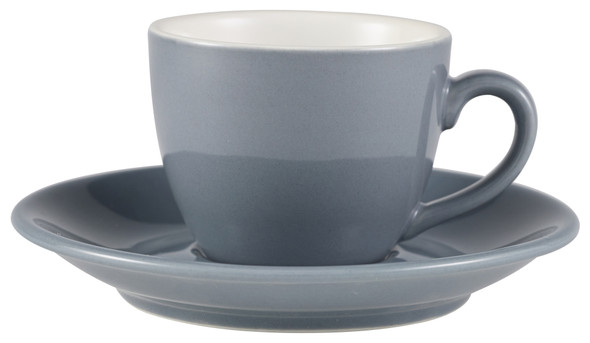 Genware Porcelain Grey Bowl Shaped Cup 9cl/3oz 6 Pack