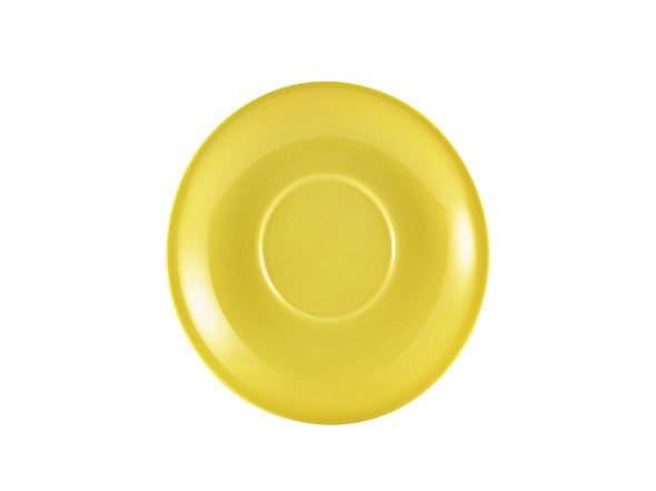 Genware Porcelain Yellow Saucer 16cm 6 Pack