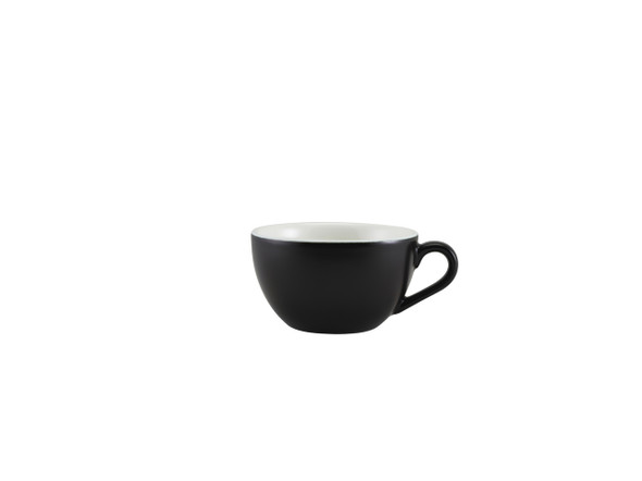 Genware Porcelain Matt Black Bowl Shaped Cup 17.5cl/6oz 6 Pack