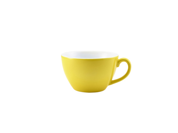 Genware Porcelain Yellow Bowl Shaped Cup 34cl/12oz 6 Pack