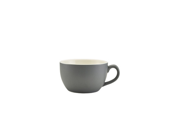 Genware Porcelain Matt Grey Bowl Shaped Cup 25cl/8.75oz 6 Pack