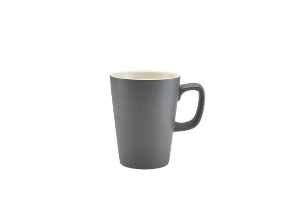 Genware Porcelain Matt Grey Latte Mug 34cl/12oz 6 Pack
