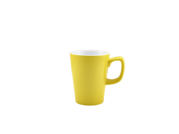 Genware Porcelain Yellow Latte Mug 34cl/12oz 6 Pack
