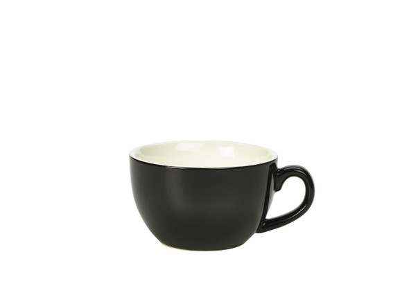Genware Porcelain Black Bowl Shaped Cup 25cl/8.75oz 6 Pack
