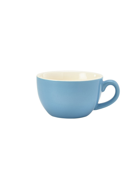 Genware Porcelain Blue Bowl Shaped Cup 25cl/8.75oz 6 Pack