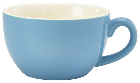 Genware Porcelain Blue Bowl Shaped Cup 17.5cl/6oz 6 Pack