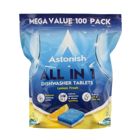 Astonish All in 1 Dishwasher Tablets Lemon 100 Pack