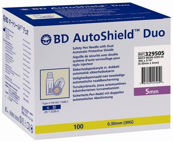 BD Autoshield Duo Safety Pen needle 5mm 100 pack