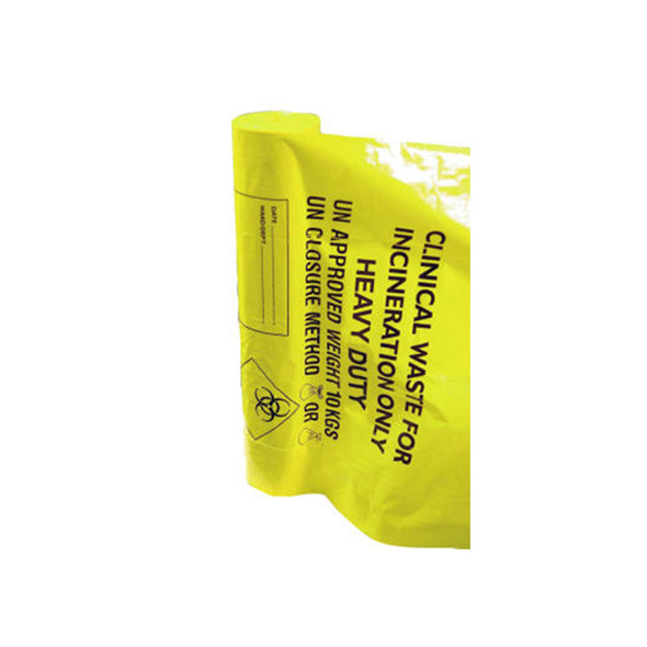 Yellow Clinical Waste Sack unravelling