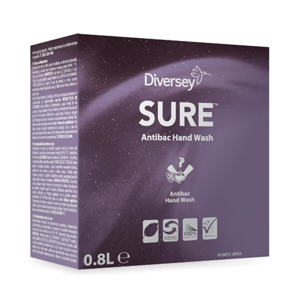 Diversey SURE Antibac Care Hand Wash 800ml 6 Pack