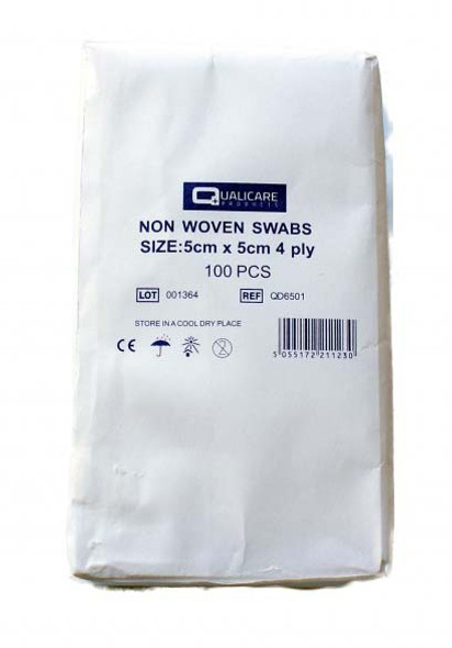 Non Woven Swabs 5cm X 5cm 100 Pack