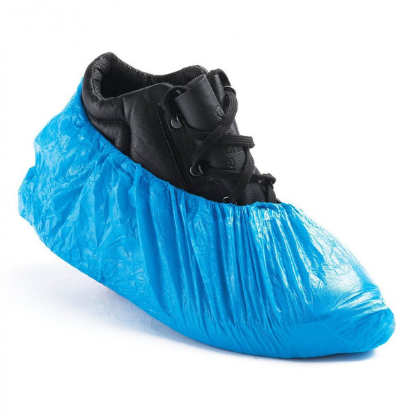 Blue Overshoe 14 Inch put in the black shoe