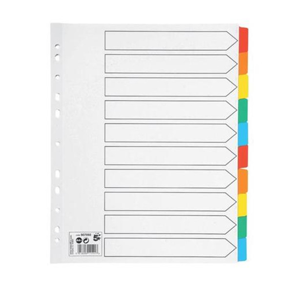 A4 Extra Wide Multicolour Blank Tabs Mylar Divider