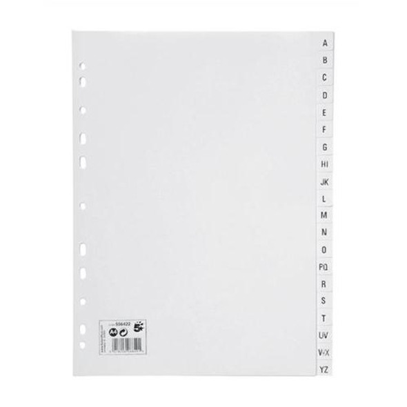 Polypropylene Dividers 130Gsm Wipe Clean A-Z 20 Part White