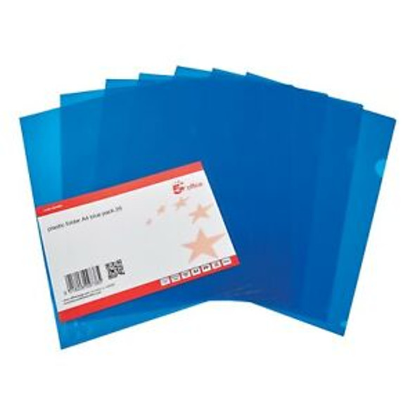 Group of Blue A4 Plastic Wallets