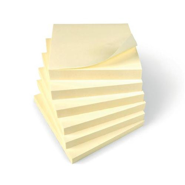 Repositionable Yellow Notes Pad Of 100 Sheets 75X75mm 12 Pack