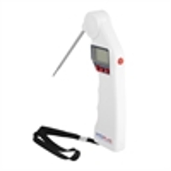 Side shot of Hygiplass Easytemp Colour Coded White Thermometer.