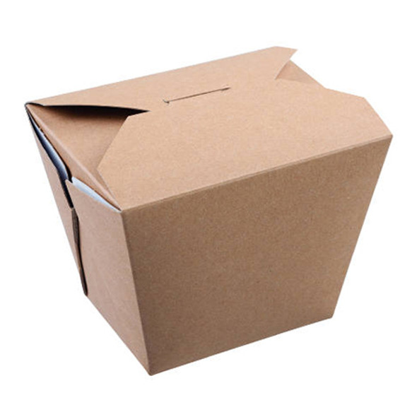 Full shot of Colpac Microwaveable Kraft Cardboard Takeaway Containers 1950ml 216 x 156 x 63.5mm.