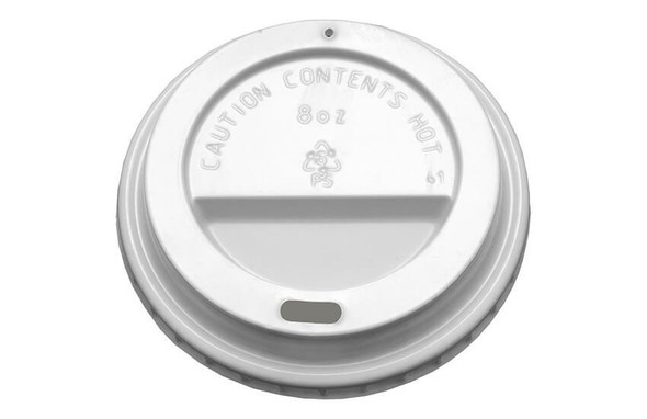 Full shot of Coffee Cup Lid for 8 oz Cups White.