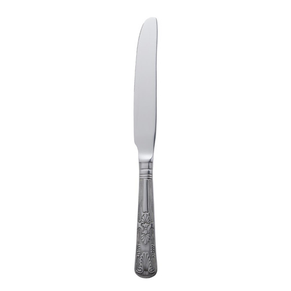 Full shot of Olympia Kings Solid Handle Dessert Knife.
