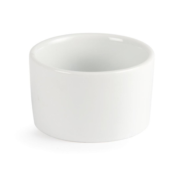 Olympia Whiteware Contemporary Ramekins 90mm in a white background.