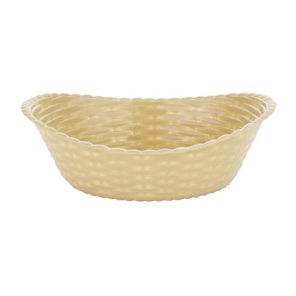 Side top view of Olympia Kristallon Oval Polypropylene Basket.