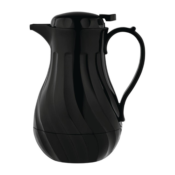 Olympia Insulated Swirl Jug Black 2Ltr full view.