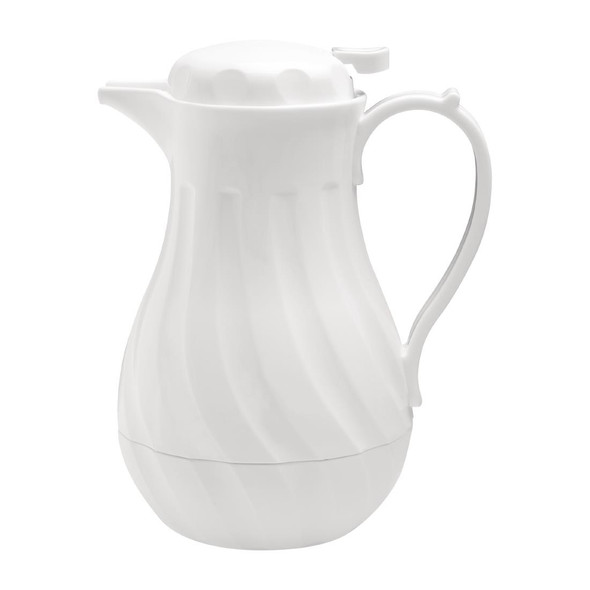 Olympia Insulated Swirl Jug White 2Ltr full view.