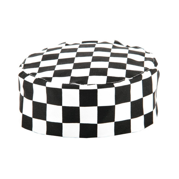 Whites Chefs Skull Cap Big Black and White Check A161