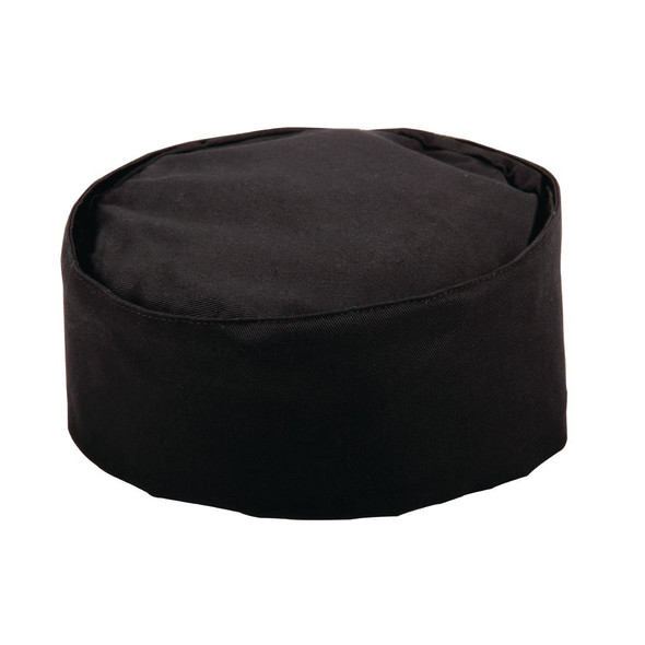 Whites Chef Skull Cap Polycotton Black - S full shot.