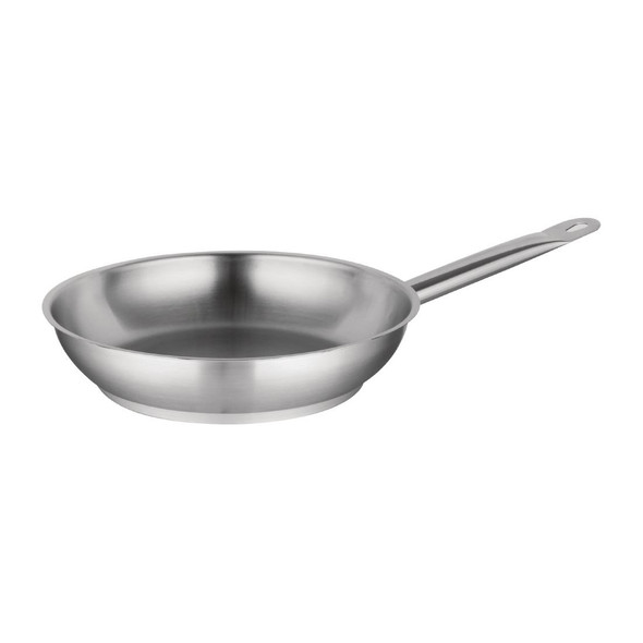 Vogue Stainless Steel Induction Frying Pan 280mm side view.