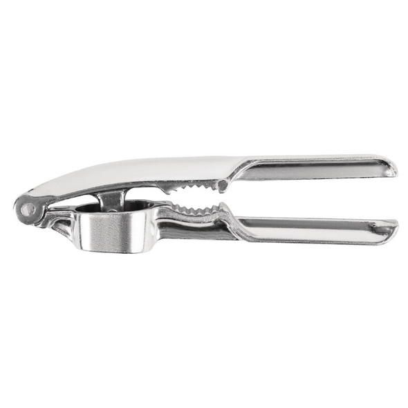 Side shot of Vogue Hand Operated Garlic Press.