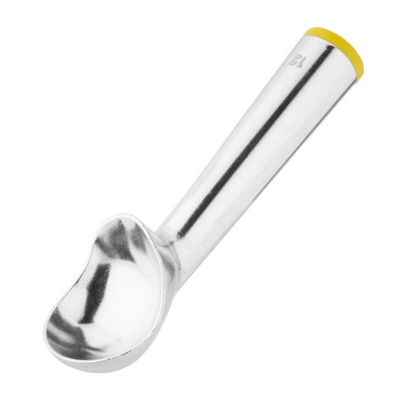 Full shot of Vogue Ice Cream Scoop Yellow Cap 3oz.