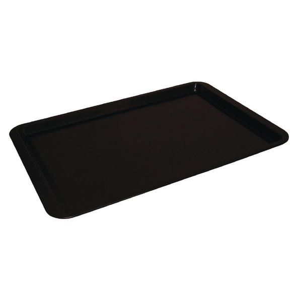 Side shot of Vogue Non-Stick Carbon Steel Baking Tray 482 x 305mm.