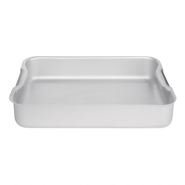 Vogue Aluminium Roasting Dish 370mm side top view.