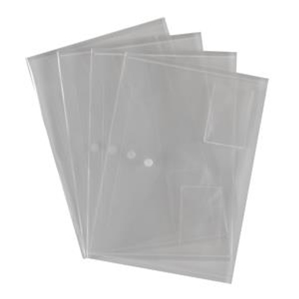 Value A4 Plastic Envelope Document Wallet Clear