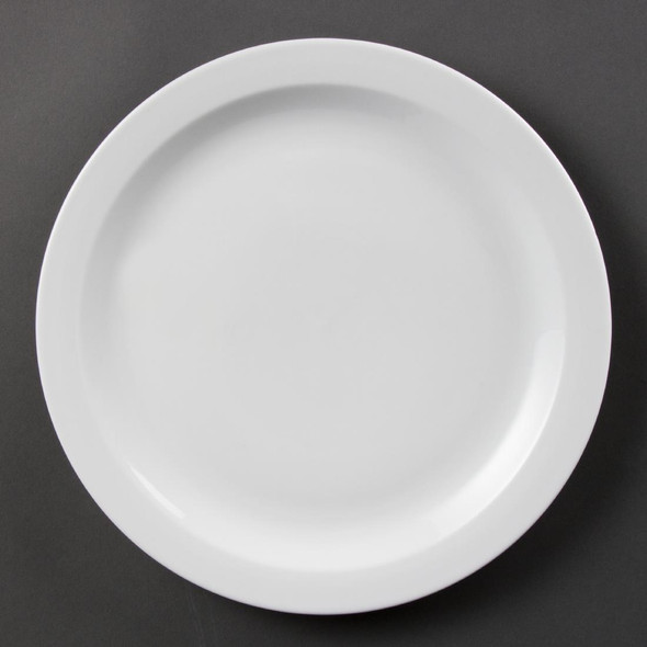 Olympia Whiteware Narrow Rimmed Plates 280mm 6 Pack CB491