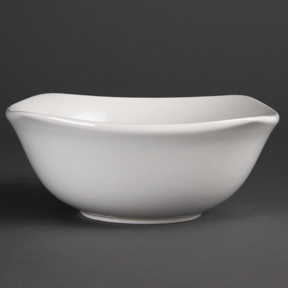 Olympia Whiteware Rounded Square Bowls 220mm 12 Pack U175