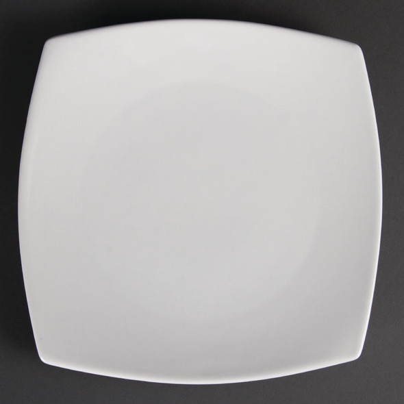 Olympia Whiteware Rounded Square Plates 240mm 12 Pack U170