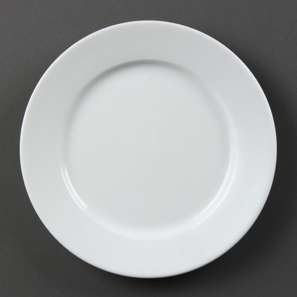 Olympia Whiteware Wide Rimmed Plates 202mm 12 Pack CB479