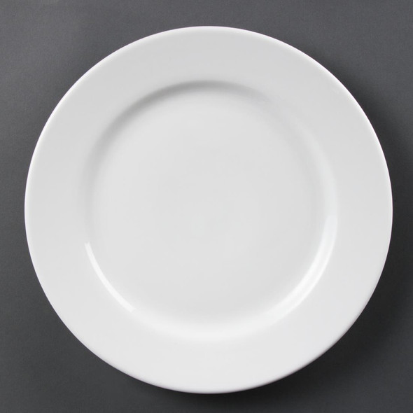 Olympia Whiteware Wide Rimmed Plates 310mm 6 Pack CB483