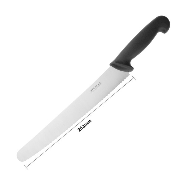 Hygiplas Serrated Pastry Knife Black 25.5cm CF895