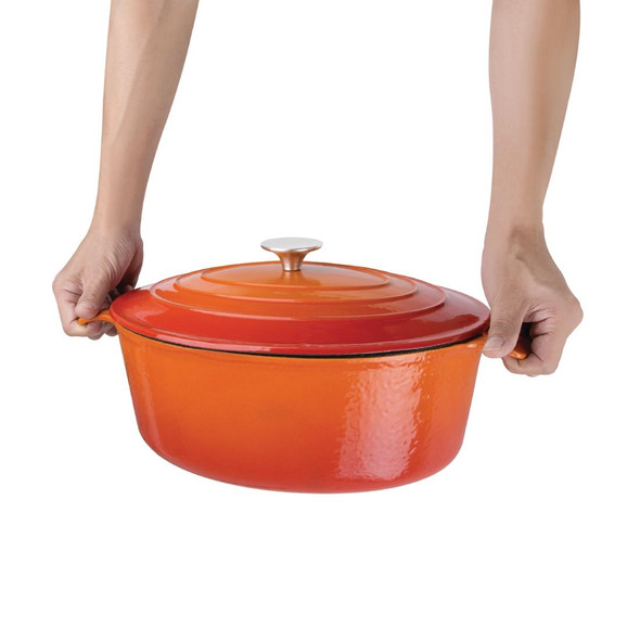Vogue Orange Oval Casserole Dish 5Ltr GH311